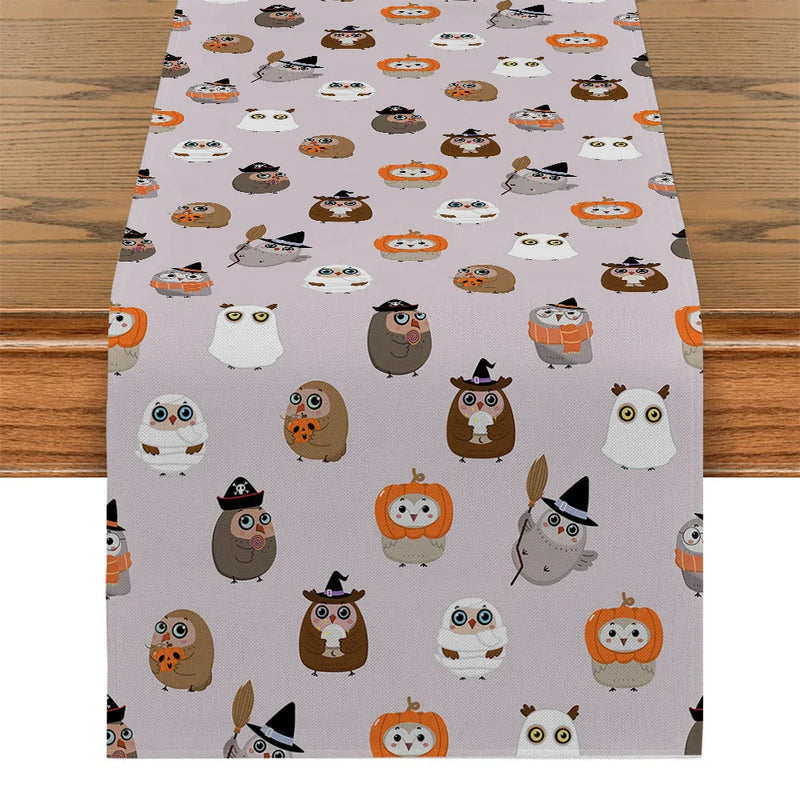 Axyaa Halloween Pumpkin Table Runner Farmhouse Kitchen Dining Decor