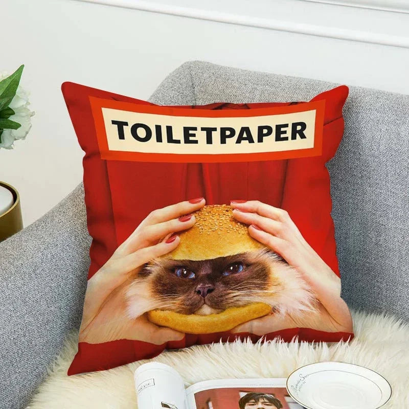 Axyaa Toiletpaper Body Pillow Cover 40x40 Decorative Cushion Case for Bed and Sofa