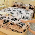 Axyaa Polka Dot Printed Milk Fleece Fitted Sheet - Thermal Mattress Cover