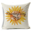 Axyaa Thanksgiving Pumpkin Ornaments Linen Throw Cushion Covers Home Decor