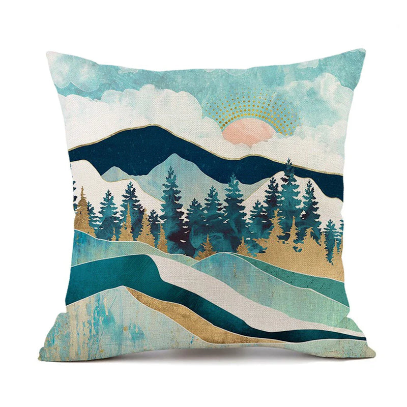 Axyaa Sunset Cactus Desert Cushion Cover - Home Decor Sofa Pillow Case