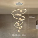 Axyaa Crystal Chandelier Stair Pendant Lamp Living Room Lighting