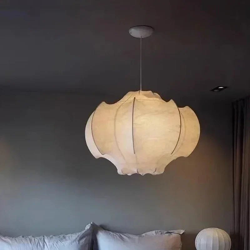 Axyaa Wabi Sabi Silk Pendant Lights - Nordic Style LED Chandelier for Home Decor