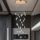 Axyaa Crystal Chandelier: Modern Stylish Lighting for Villas, Staircases & Living Rooms