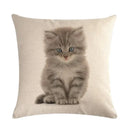 Axyaa Cat Printed Cotton Linen Cushion Cover 45x45cm