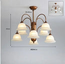 Axyaa Nordic Retro LED Glass Chandelier for Home Decor Lighting