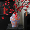 Axyaa Blue & White Porcelain Pomegranate Vase - High-end Ceramic Home Decor