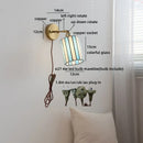 Axyaa Blue & White Glass Industrial LED Wall Sconce for Bathroom, Mirror & Stairway