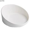 Axyaa White Ceramic Dessert Plate Set for Molecular Cuisine and Snacks