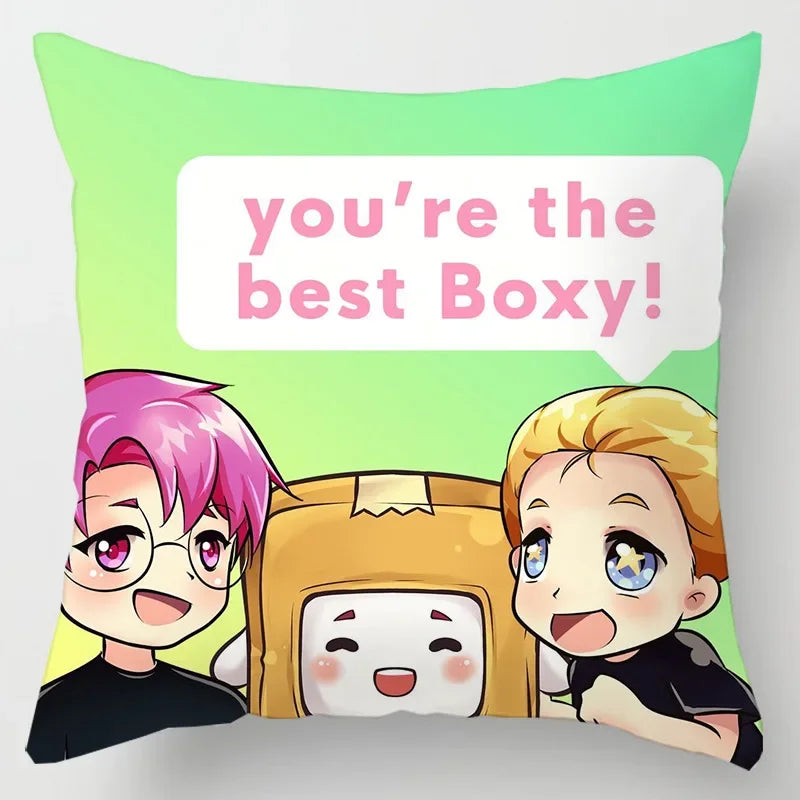Axyaa Cartoon Print Designer Pillow Cases: Lankybox Series Home Decor Cushion Cover