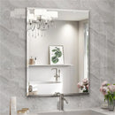 Frameless Beveled Silver Edge Wall Mirror for Home Decor by Axyaa
