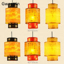Axyaa Sheepskin Pendant Lights: Chinese Style, Retro Home Decor for Living Room, Dining Room.