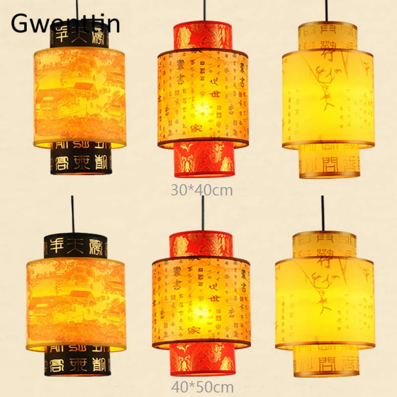 Axyaa Sheepskin Pendant Lights: Chinese Style, Retro Home Decor for Living Room, Dining Room.