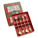 Axyaa Christmas Spoon & Fork Set in Gift Box