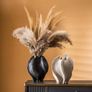 Ceramic Sea Style Vase Pampas Grass Dried Flower Waves Seahorse Starfish by Axyaa