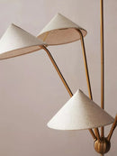 Axyaa Japanese Cloth Pendant Lamp Living Room LED Light Island Chandelier Decor