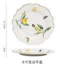 Axyaa European Lemon Ceramic Dinner Plate Set for Home Dining