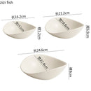 Axyaa Oval Ceramic Bowl Set for Molecular Cuisine and Dining Experience