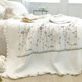 Axyaa Floral Embroidered Summer Blanket Set - Lightweight Quilted Comforter