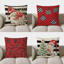 Axyaa Santa & Poinsettia Christmas Decor Pillow Cover