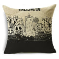 Axyaa Skull Pumpkin Printed Linen Throw Pillowcase for Living Room Party