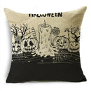 Axyaa Skull Pumpkin Printed Linen Throw Pillowcase for Living Room Party