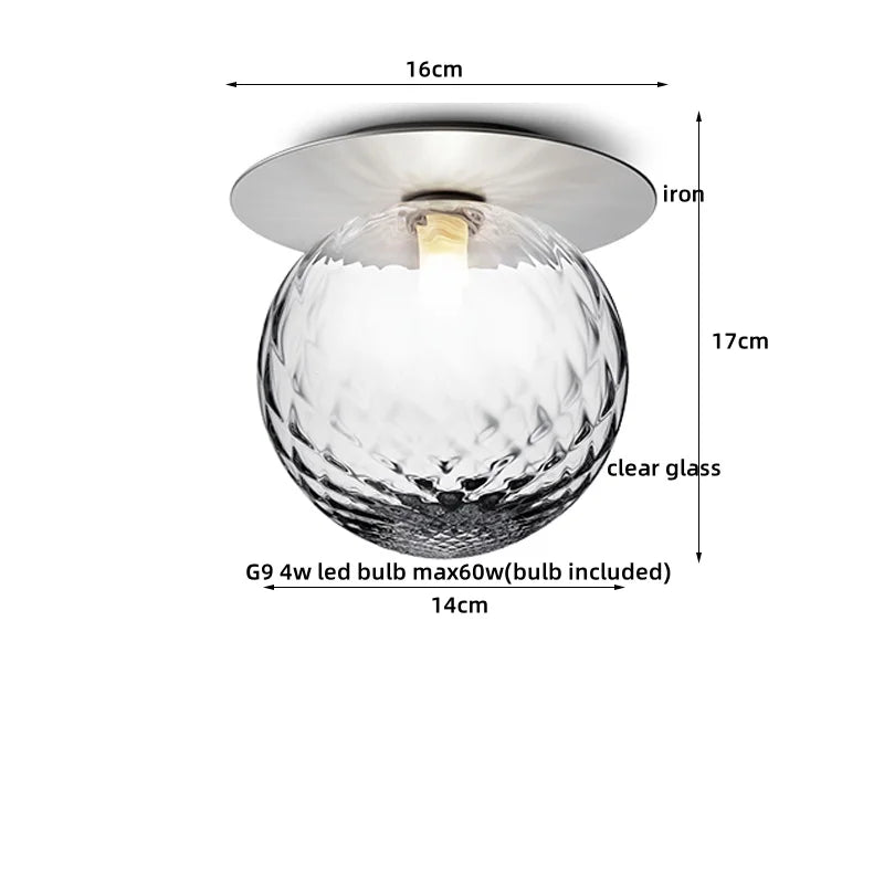 Axyaa Modern Iron Glass LED Ceiling Lamp for Home Lighting
