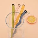 Axyaa Glass Wavy Straws Set - Eco-Friendly Reusable Colorful Drinking Straws