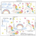 Axyaa Cartoon Unicorn Wall Stickers, Cute Flowers and Castle Decals for Kids Room