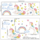 Axyaa Cartoon Unicorn Wall Stickers, Cute Flowers and Castle Decals for Kids Room