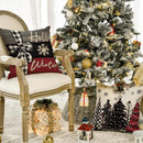 Axyaa Joy Xmas Trees Red Pillow Covers 45x45CM - Christmas Winter Holiday Decor