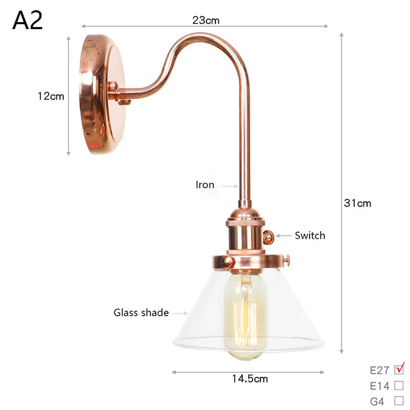 Axyaa Glass LED Wall Sconce Lights - Scandinavian Classic Design