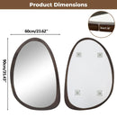 Axyaa Black Walnut Wood Frame Abstract Wall Mirror for Home Decor