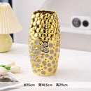 Gold Ceramic Vase Axyaa Porcelain Floral Home Decor Wedding Display