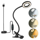 Axyaa LED Clamp Desk Lamp 3 Color 10 Brightness Flexible Gooseneck Book Light