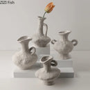 Axyaa Embryo Ceramic Vase Retro Desktop Decor Flower Arrangement Ornament Pot