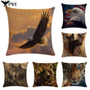 Axyaa Printed Linen Pillowcase for Home Sofa Car Decor 45*45cm