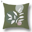 Axyaa Green Leaf Geometric Print Decorative Pillowcase for Home & Office