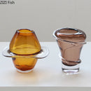 Amber Glass Vase Hydroponics Plant Pot | Axyaa Brand Room Aesthetic Floral Decor