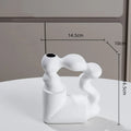Axyaa Geometric Twisted Abstract Ceramic Vase for Stylish Home Decor