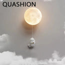 Axyaa Astronaut Moon Climber Wall Lamp: PLA 3D Print, Children's Room Decor.