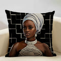 Axyaa African Retro Fashion Girl Sofa Cushion Cover 45x45cm Home Decor Pillow Cover