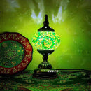 Axyaa Vintage Turkish Mosaic Table Lamp Handcrafted Glass Night Light