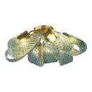 Axyaa Peacock Blue Glass Flower Chandelier for Home Lighting