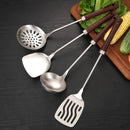 Axyaa Stainless Steel Kitchen Utensil Set - Soup Spoon, Colander, Spatula, Frying Shovel