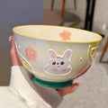 Axyaa Tulip Student 3D Relief Rice Bowl - Children's Tableware