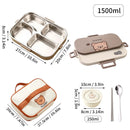 Axyaa Stainless Steel Divided Lunch Box Set – Large Capacity, Portable, Microwave Safe