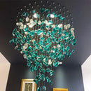 Axyaa Luxury Glass Stone LED Chandelier for Living Room, Modern Pendant Light