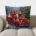 Axyaa Santa Sleigh & Reindeer Christmas Pillow Cover