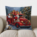Axyaa Santa Sleigh & Reindeer Christmas Pillow Cover